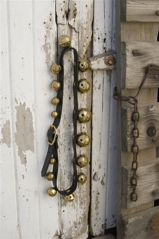 Simply draped over a door, the bells chime wonderfully. Available at Lehman's in Kidron, Ohio or Lehmans.com.