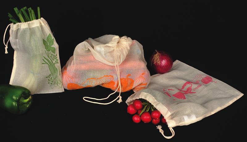 All natural, breathable cotton Ecobags keep your veggies and fruit fresh longer! At Lehman's in Kidron, Ohio or Lehmans.com.
