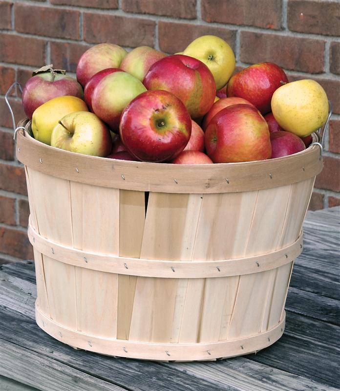 Perfectly plain, the Old-Time Poplar Half Bushel is a great base for a centerpiece.