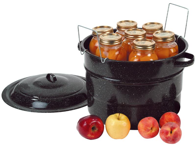 Use a rack to get jars in and out of canner easily. More canning tools at Lehmans.com.