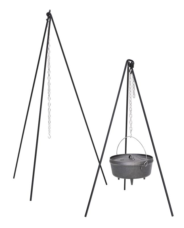 Tripod with Chain for Cast Iron Cookware over an open fire