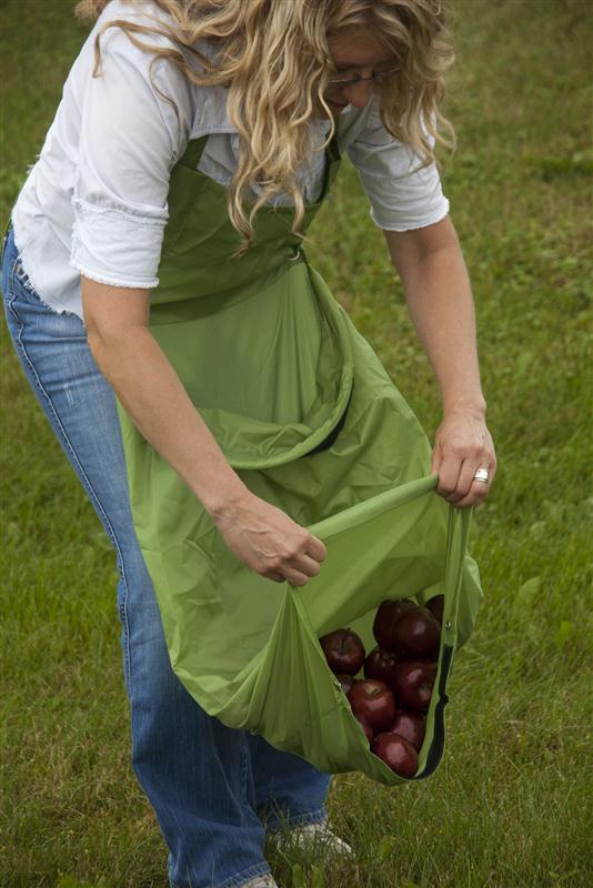 Our Harvest Apron makes it easy to pick fall fruit! In stock now at Lehmans.com or Lehman's in Kidron, Ohio.