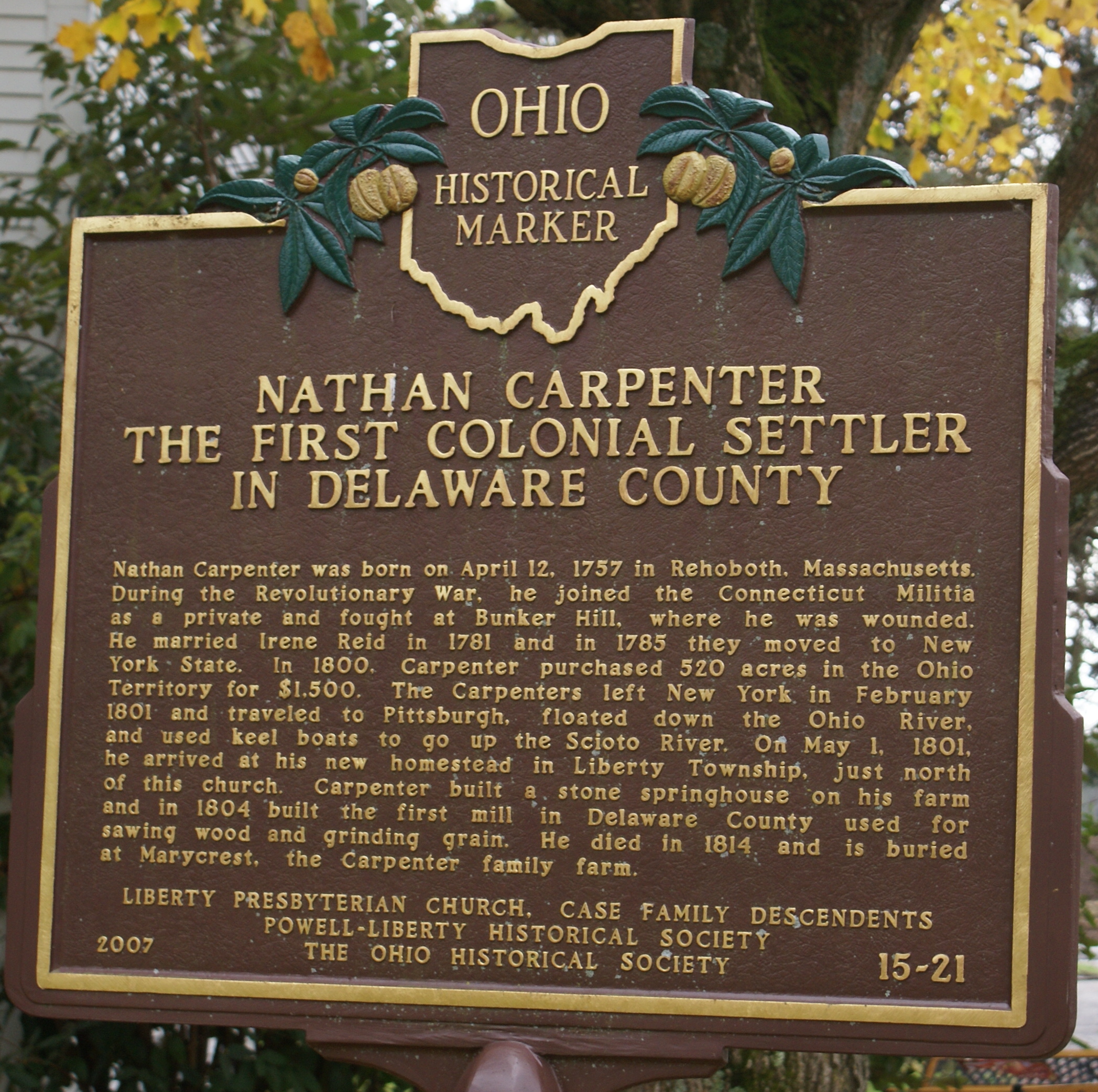 Carpenter Marker, Delaware, Ohio