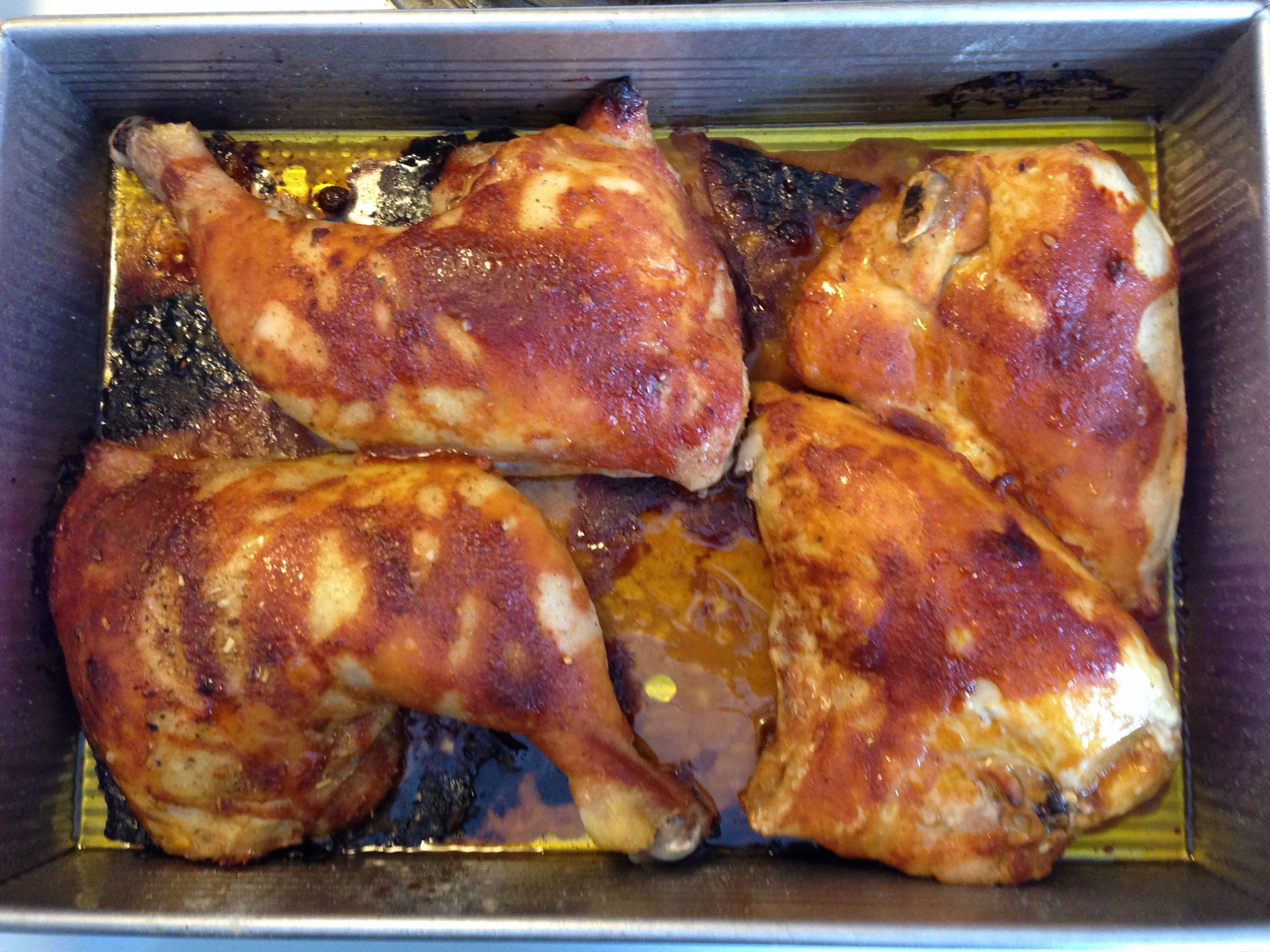 Roast chicken in Rectangular Cake Pan.