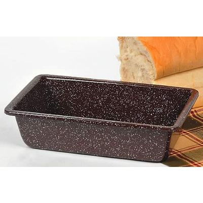 An enamelware bread pan crisps bread crusts every time. In stock now at Lehmans.com.