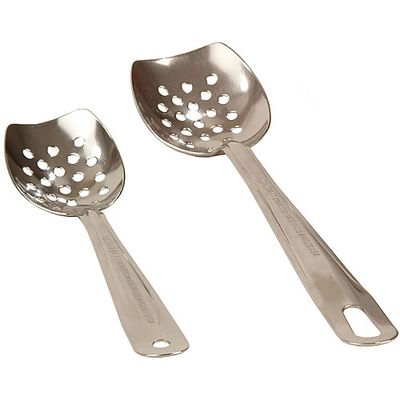 Blunt-End Stainless Steel Slotted Spoons from Lehmans.com.