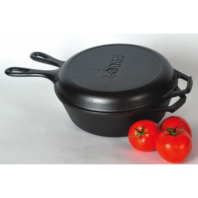 We love the combo cooker because it gives you two cast iron pans in one! Now with deeper 3-qt skillet/Dutch oven (3" deep). Shallow skillet serves as lid or griddle.
