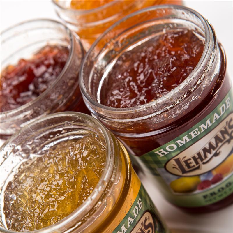 Our luscious jams and jellies are made by an Amish family here in Ohio using all-natural ingredients and no preservatives.