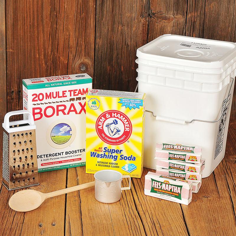 Our starter set includes everything you need to make several batches - enough to wash more than 800 loads at less than 7¢ per load.