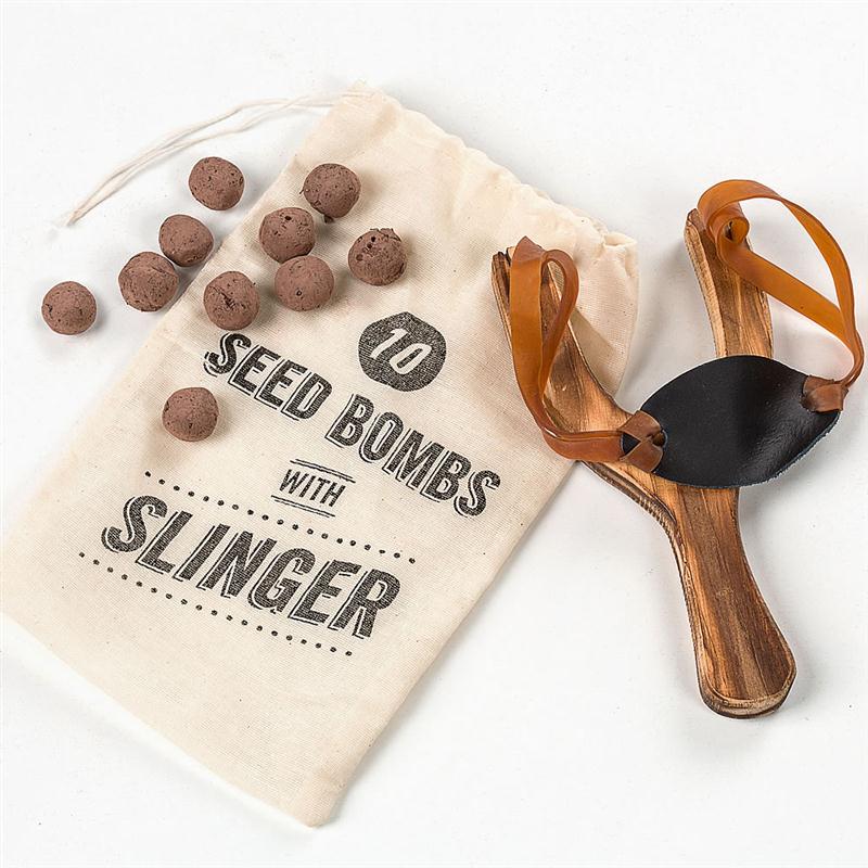 Planting flowers doesn't get more fun than this! Seed slinger with seed bombs at Lehmans.com and our store in Kidron, Ohio.