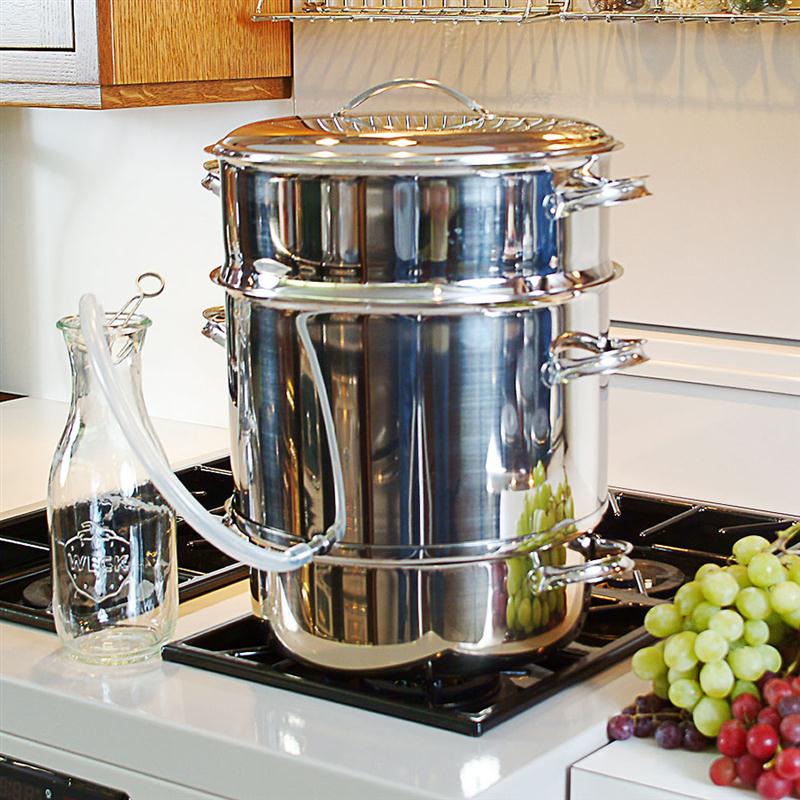 Our stainless steam juicer does all the work and makes fresh juice from berries, grapes and other soft fruits. At Lehmans.com and our store in Kidron, Ohio.