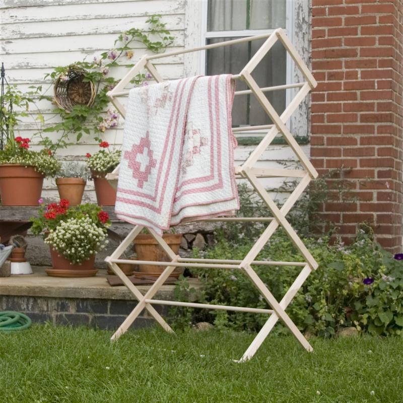 Amish-made clothes drying rack