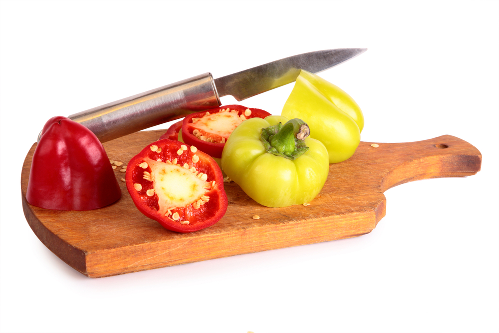 peppers on cutting board