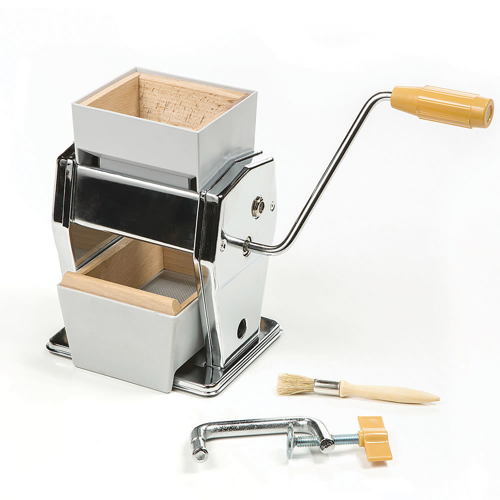 Quick and almost effortless - a few turns of the handle and you'll enjoy fresh, nutritious rolled oats, wheat, barley and rice cereals. Three tempered steel rollers grind any dry seed or legume including millet, soy, beans, peas and buckwheat.