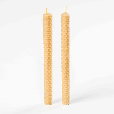 rolled beeswax taper candles