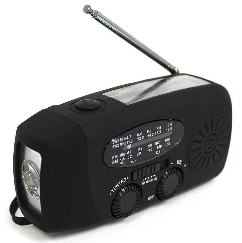 emergency radio and flashlight for power outages