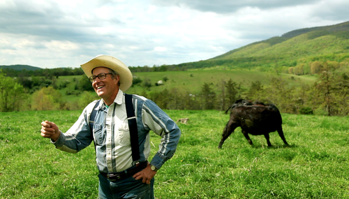 Joel Salatin with horse