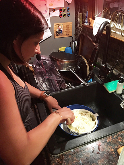 Brittany rinsing butter