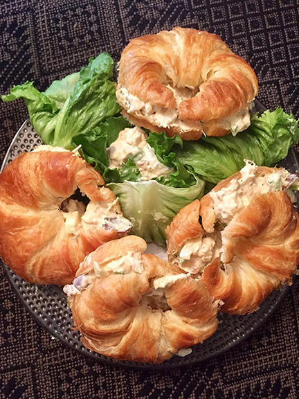 chicken salad on croissants