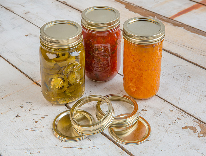 canning jars filled