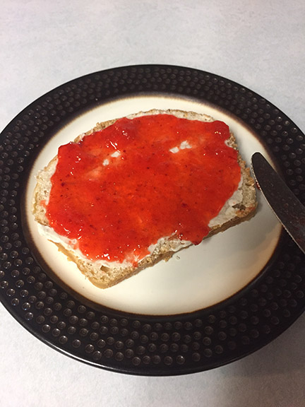 homemade jam on bread