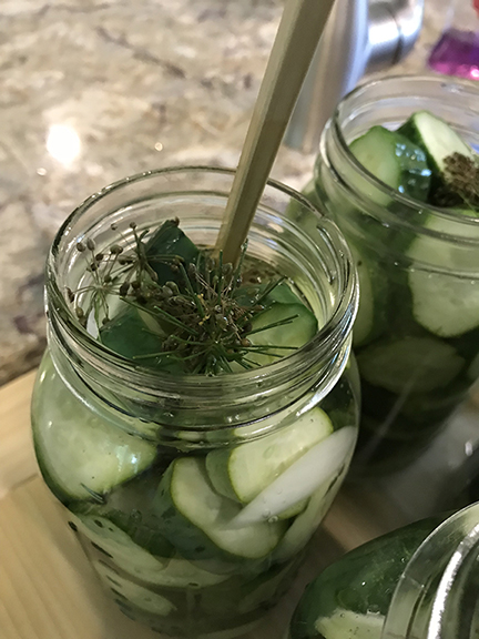 sweet dill pickles ready to enjoy