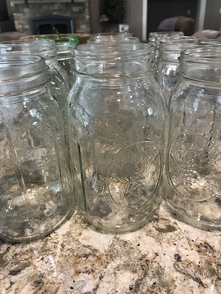 sanitized canning jars