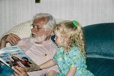 Jay and young Lindsay reading