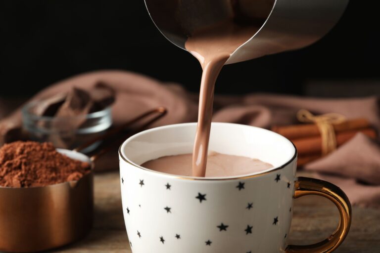 pouring hot cocoa
