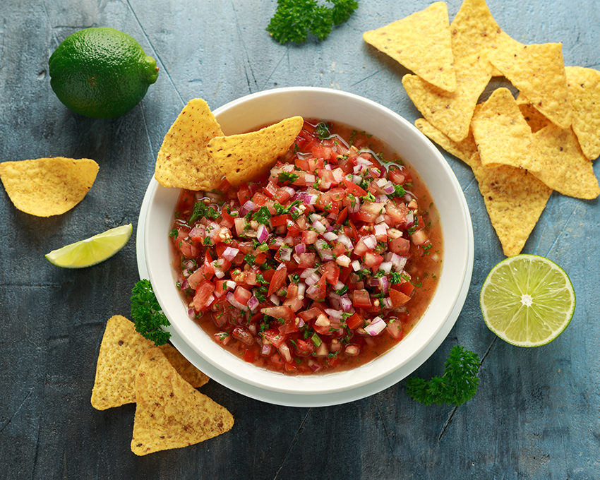 homemade salsa and chips