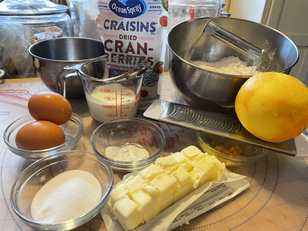 Ingredients for Cranberry Orange Scones