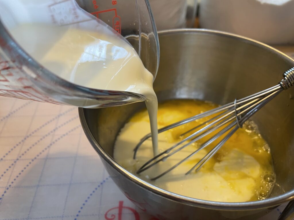 pour ingredients in bowl