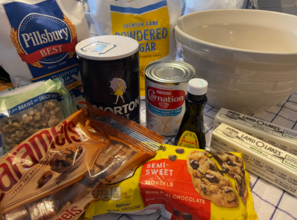 ingredients for candy bar cookies