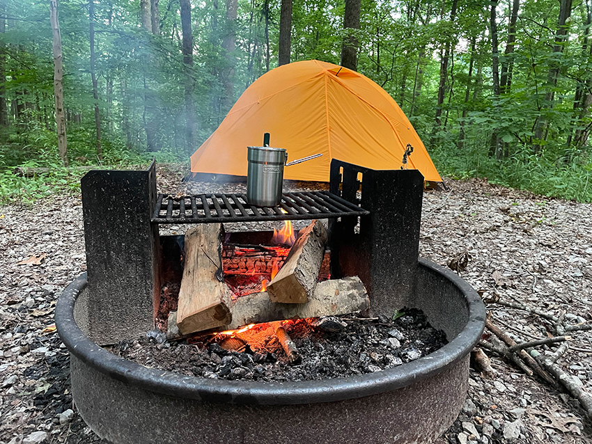 cooking over a campfire