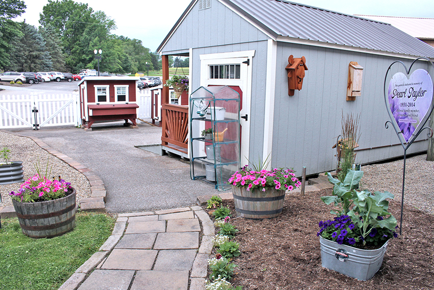 Flower garden leading to our Tiny House