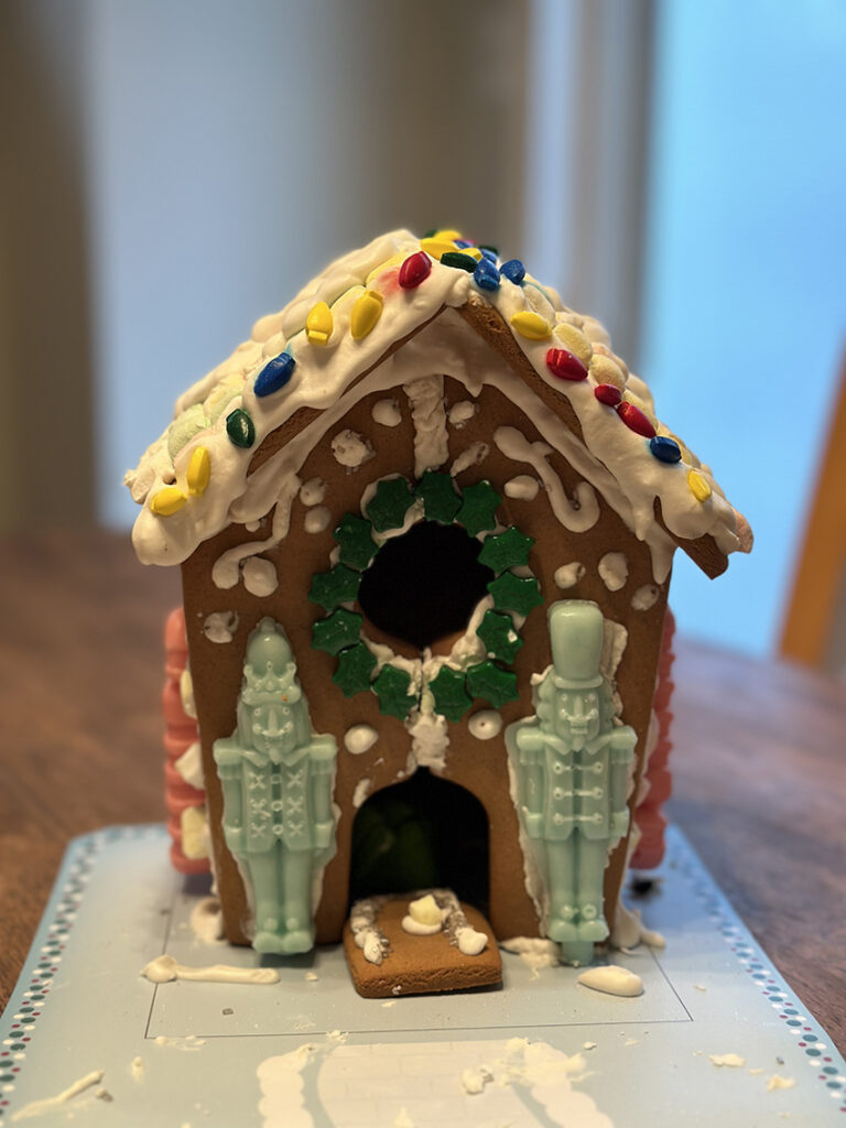 Decorated gingerbread house