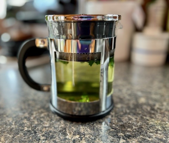 Homemade herbal tea made at home