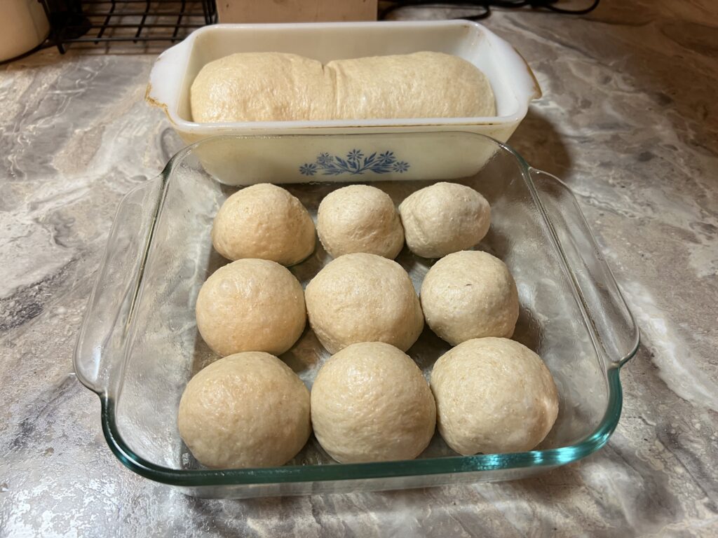 Homemade bread and rolls from the oven