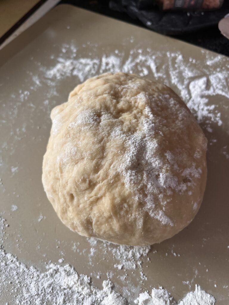 Kneading dough for milk bread
