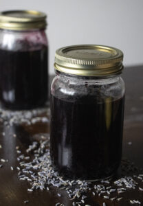 Blueberry Lavender Preserves in jars