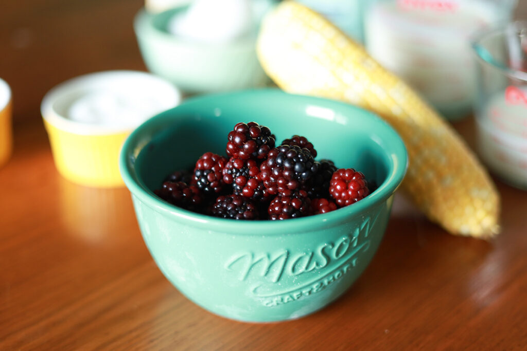 fresh black raspberries in bowl