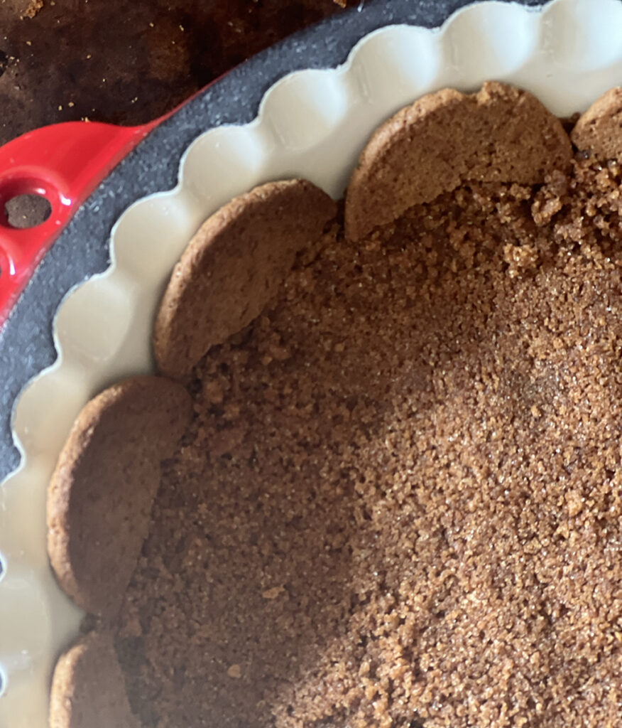 Gingersnap crust in pie pan