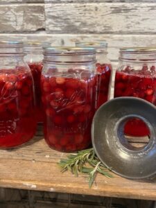 Canned Cranberry Juice in Jars