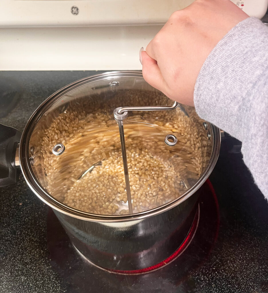 Stirring kernels in Lehman's Popcorn Popper