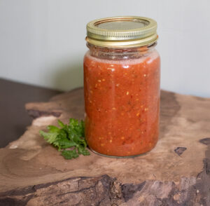 homemade pasta sauce in a jar