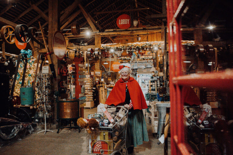 Mrs. Clause shops at Lehman's after hours